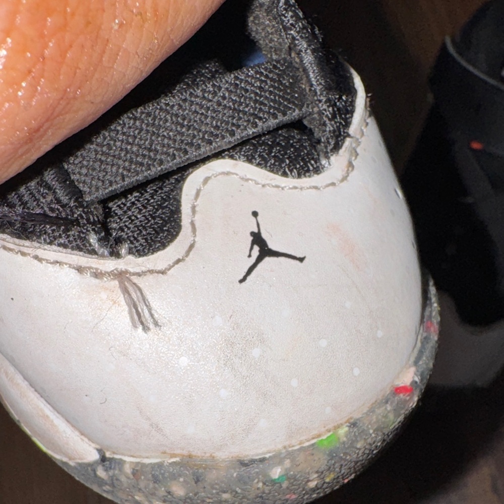 Jordan 6 rings  Kids Black and White Sneakers with Speckled Sole - Picture 12 of 16